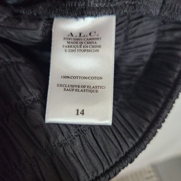 A.L.C Cielo Smocked Cotton Crop Tank‎ in Black Size 14 - Picture 9 of 9